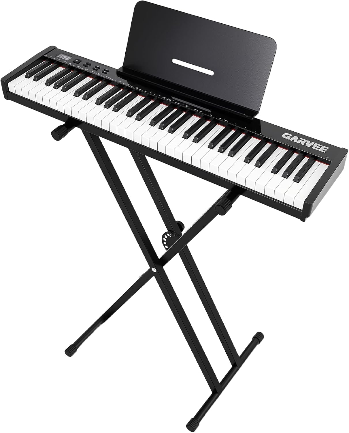 61 Key Digital Keyboard Piano Set – ABS Lightweight Electronic Piano with Stand, Headphones, Microphone & Learning Modes for Home Practice & Music Training