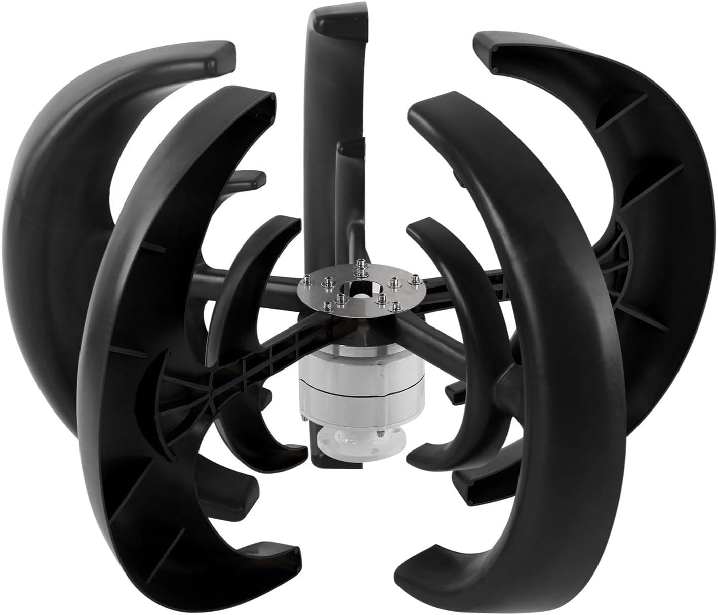 1200W Wind Turbines Kit 5 Blades Power Generator for Boat Charging Black Lantern Type Industrial Energy Equipment Low Starting Speed for Home(48V)