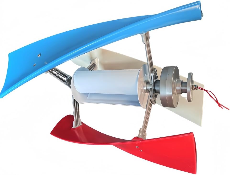 12V/24V/48V No Noise 3-Blade Vertical Axis Wind Turbine Generator,9000W Wind Turbine Generators Kit, with Mppt Controller for Household 220V