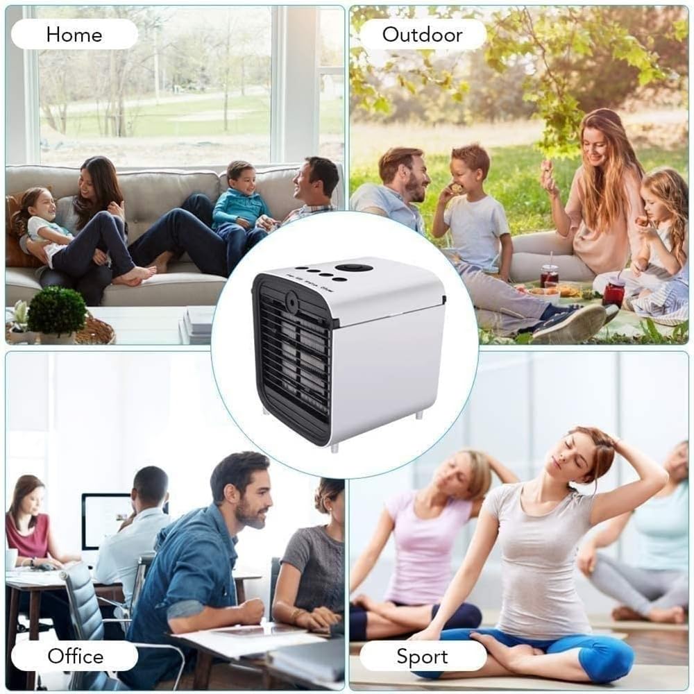 Portable Air Conditioner, Mini Desktop Air Cooler, Desktop Table Cooling Fan, USB Powered Small Evaporative Cooler for Home, Dorm, Camping, Office