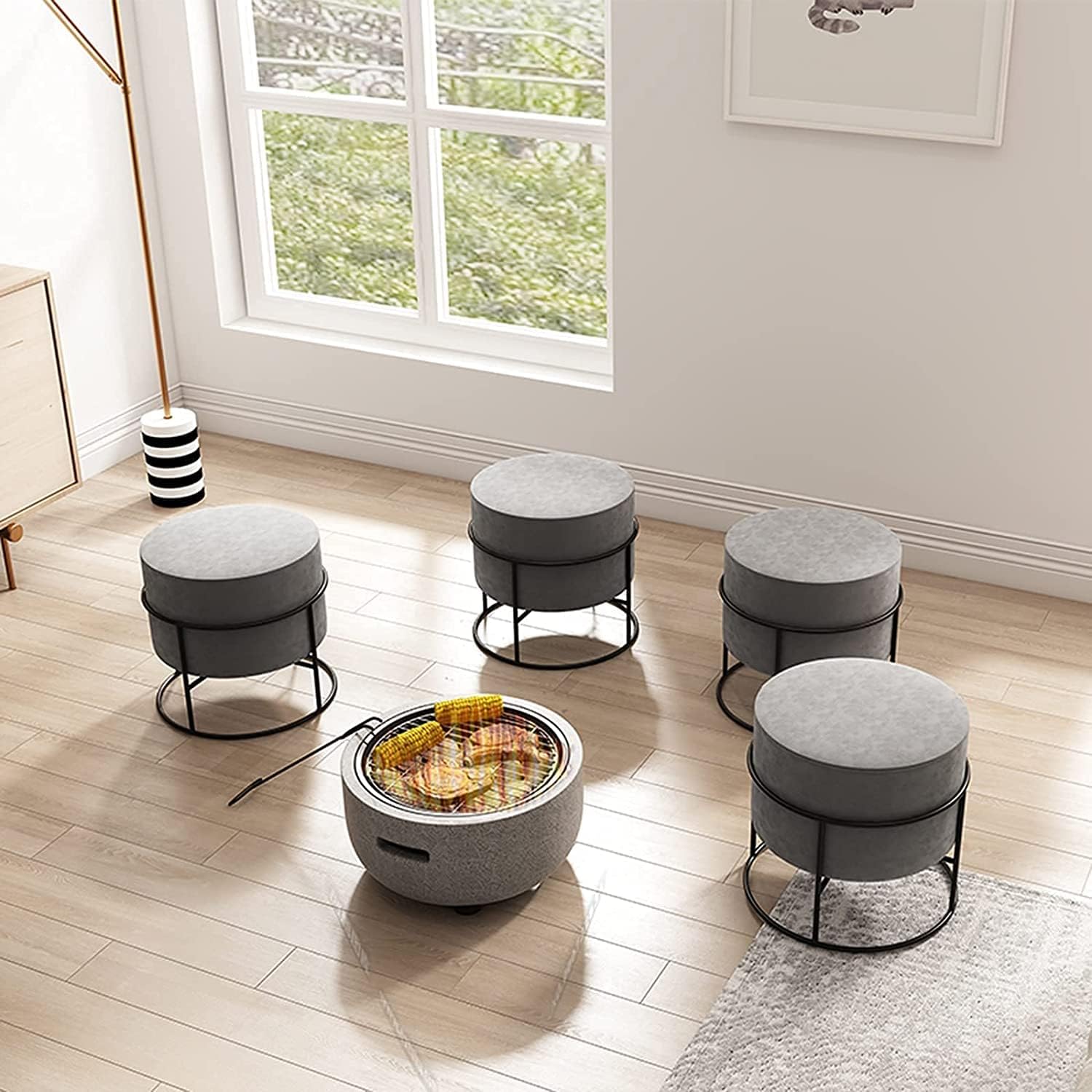 BBQ Grill Outdoor Fire Pit Wood Burning fire Pit, Garden Terrace Charcoal Heating Stove, Household Charcoal Barbecue fire Pit Table