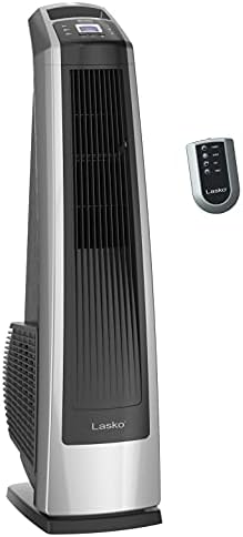 Lasko High Velocity Oscillating Tower Fan for Bedroom, Garage, Basement, and Gym with Remote Control, Timer, 3 Powerful Speeds, 35