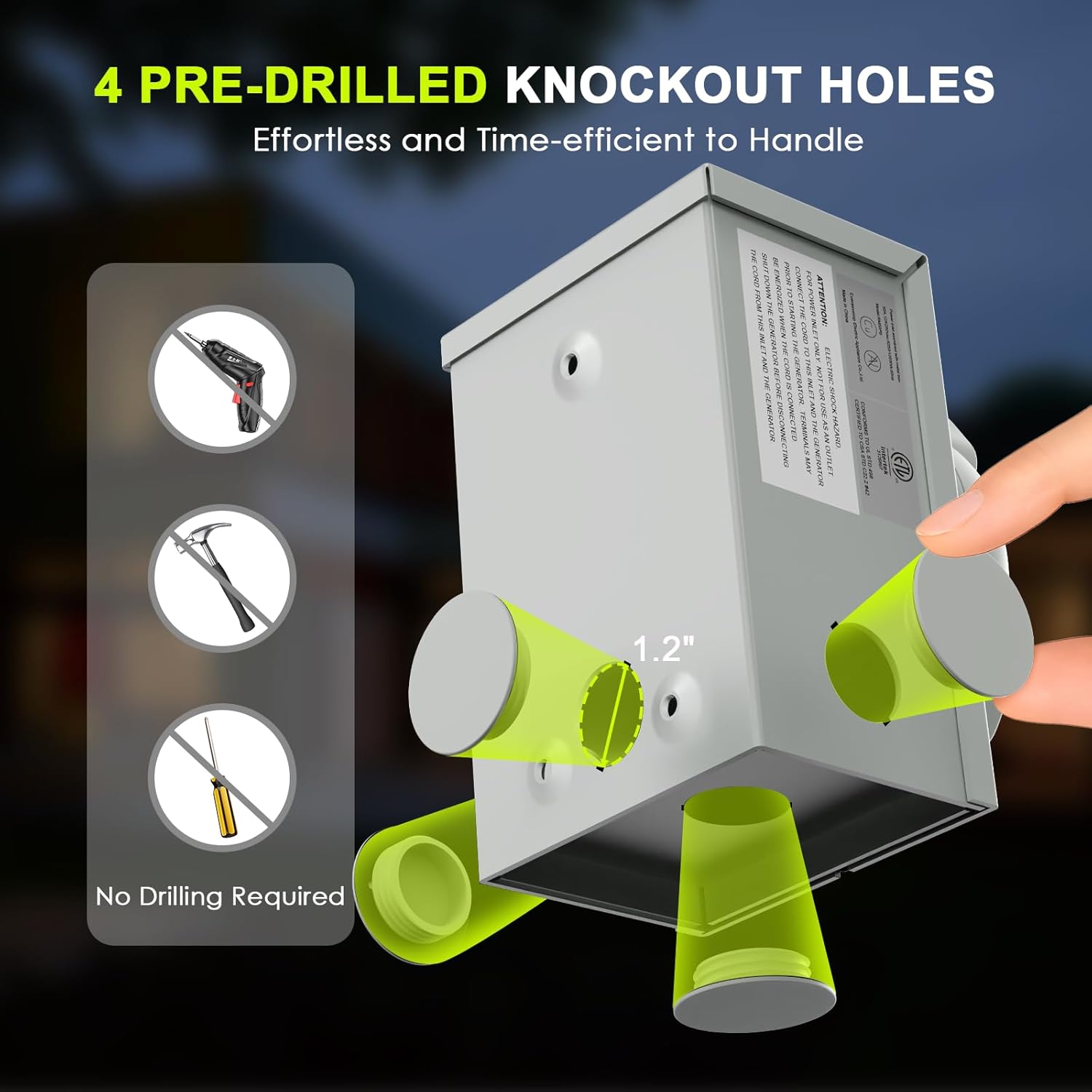 30 Amp Generator Cord 25FT and Power Inlet Box, NEMA L14-30P/L14-30R 125/250V Twist Lock Connector with Pre-Drilled NEMA L14-30P Generator Inlet Box for Generator to House, ETL Listed