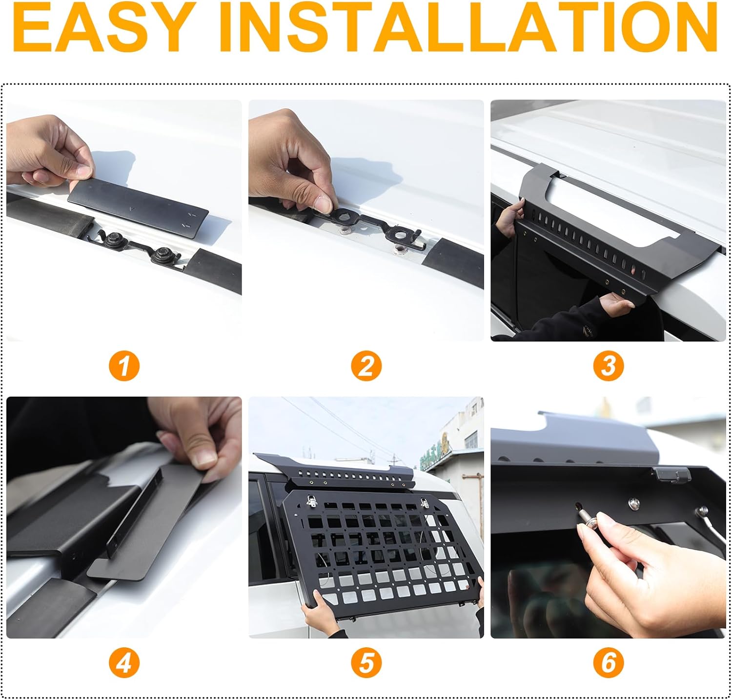 Rear Side Window Storage Molle Panel Compatible with Toyota Land Cruiser Prado 250 J250 LC250 2024 2025 Accessories, Rear Window Side Storage Rack Exterior Accessories (Left Side)