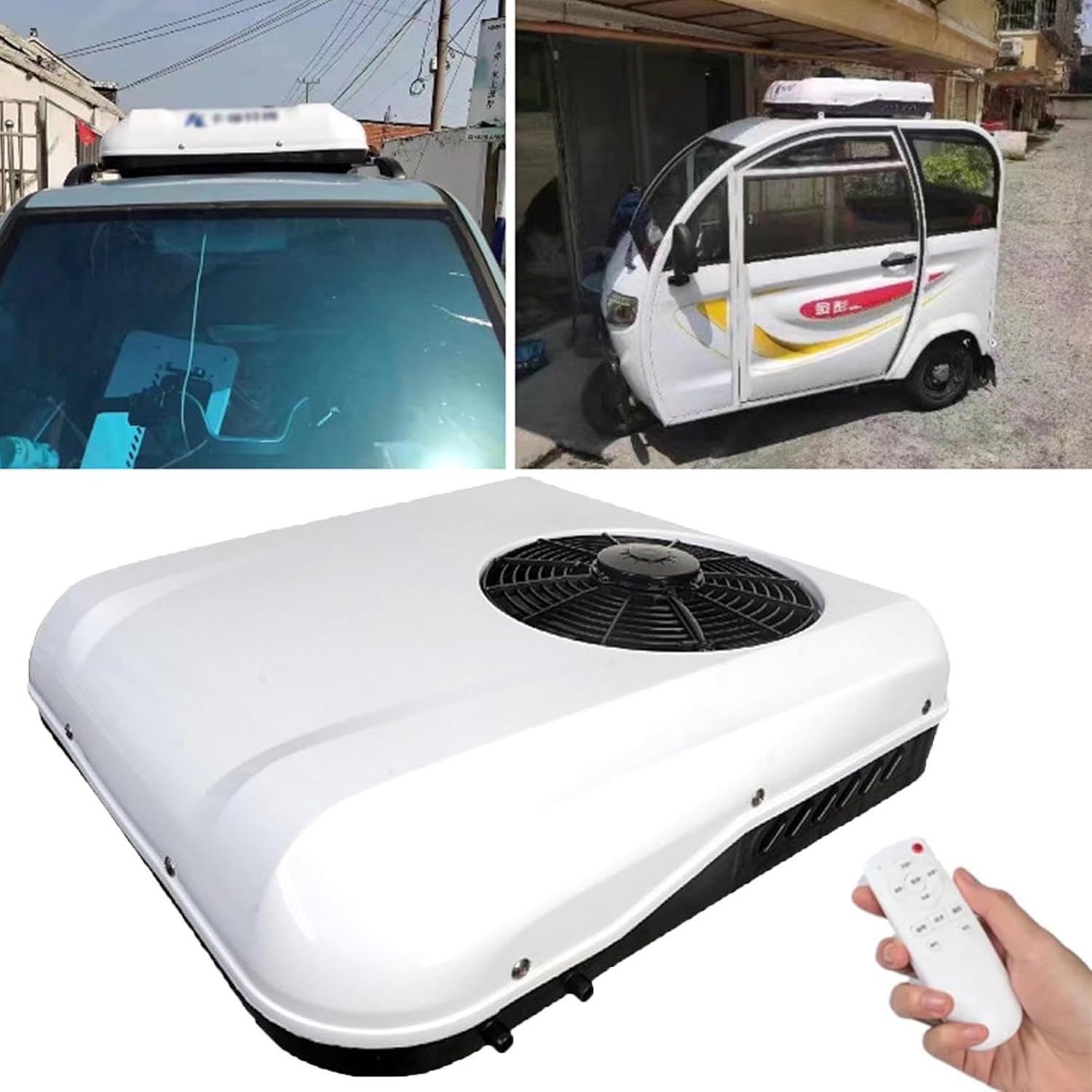 RV Air Conditioner Heat and Cool A/C Unit, Dc 12V Air Conditioner Electric Rooftop Rv Air Conditioner, Electric Rv Truck Camper Van Air Conditioner, Scroll Comp（White-24V）