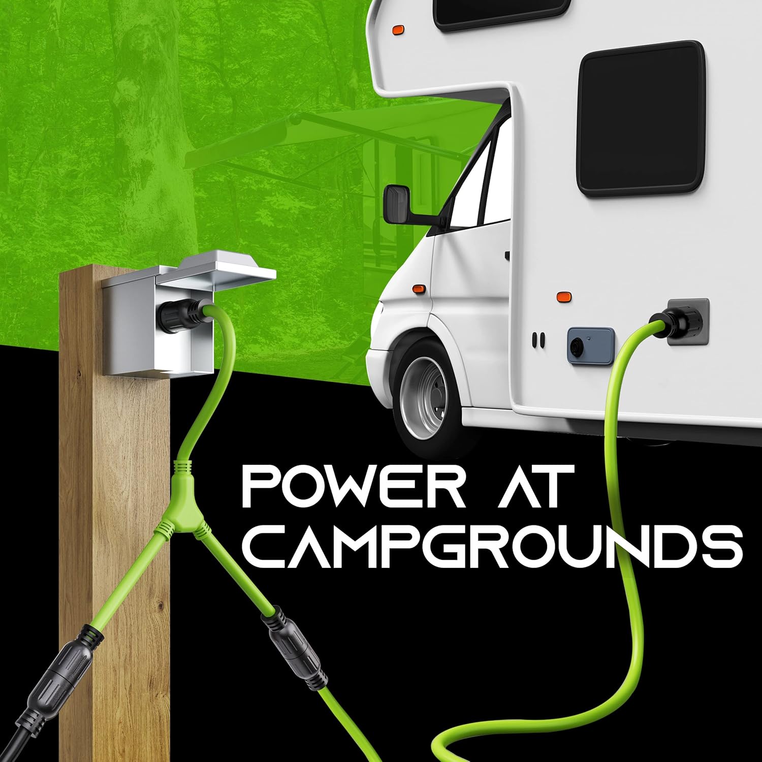 GearIT 30A Generator Cord (40ft) and 30A Y Splitter (3ft)