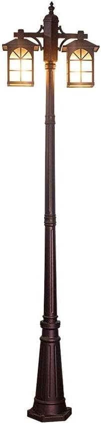 Creative Retro 2 Heads House Shape Street Light 3.2M High Pole Aluminum Alloy Post Light Waterproof Outdoor Lighting Landscape Lamp Garden Aisle Lawn Light Lights Fixture