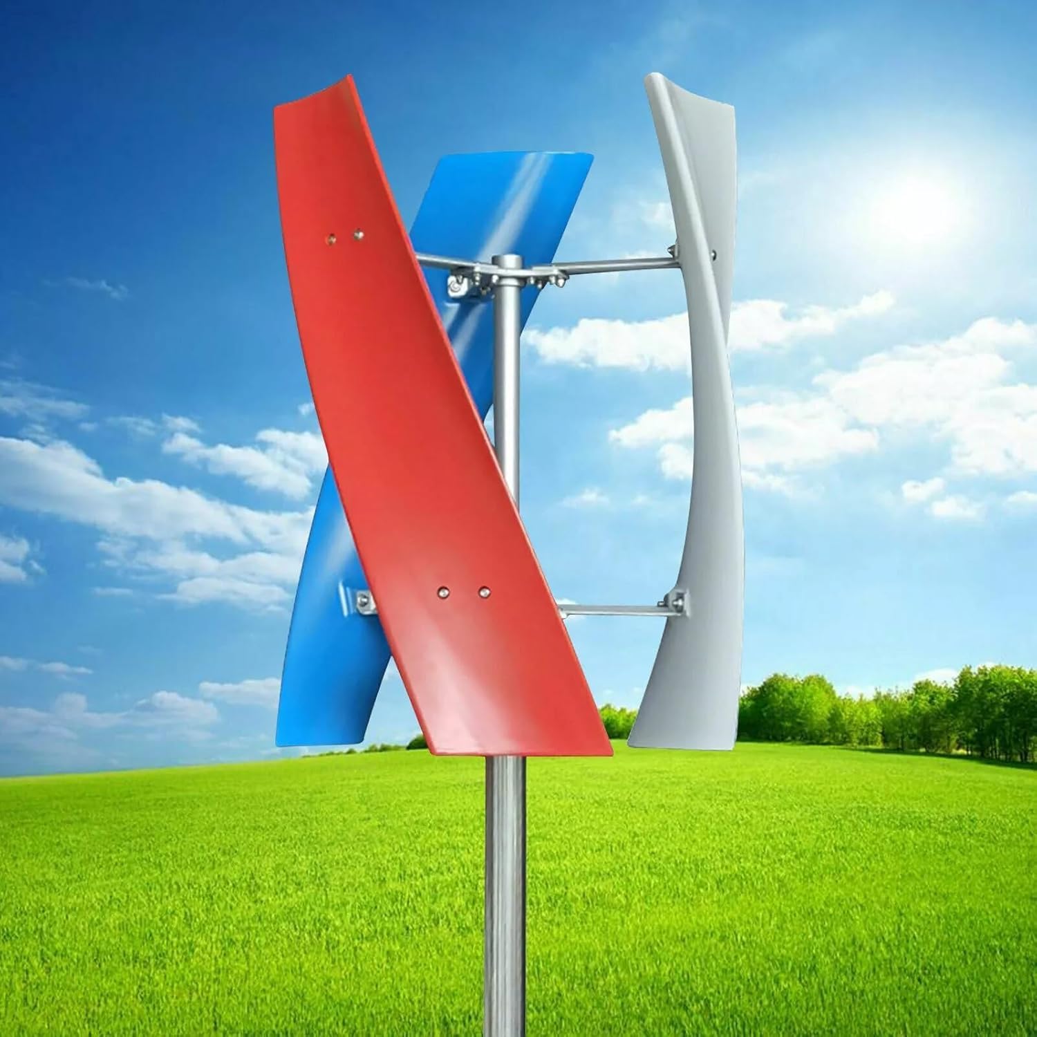 CAJUCA 3000W Helical Magnetic Suspension Axis Vertical Wind Turbine Wind Generator Windmill Magnetic Suspension Wind Turbine Generator