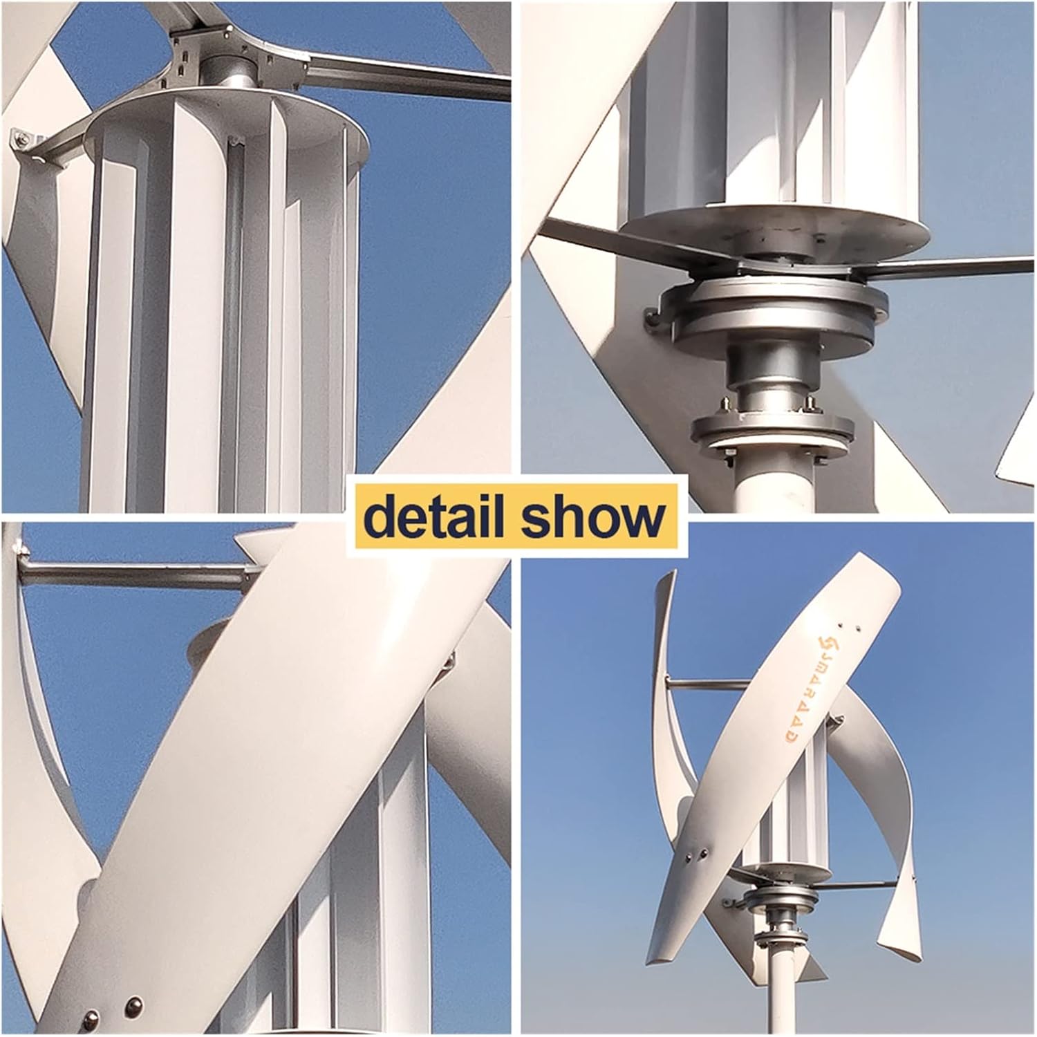 Wind Turbine 2kw Wind Turbine Generator,Vertical Axis Coreless Generator Kit 24v 48v Wind Turbine With Low Rpm Permanent Magnet Alternative Generator (Color : Hybrid control, Size : WHITE_48V_1000W