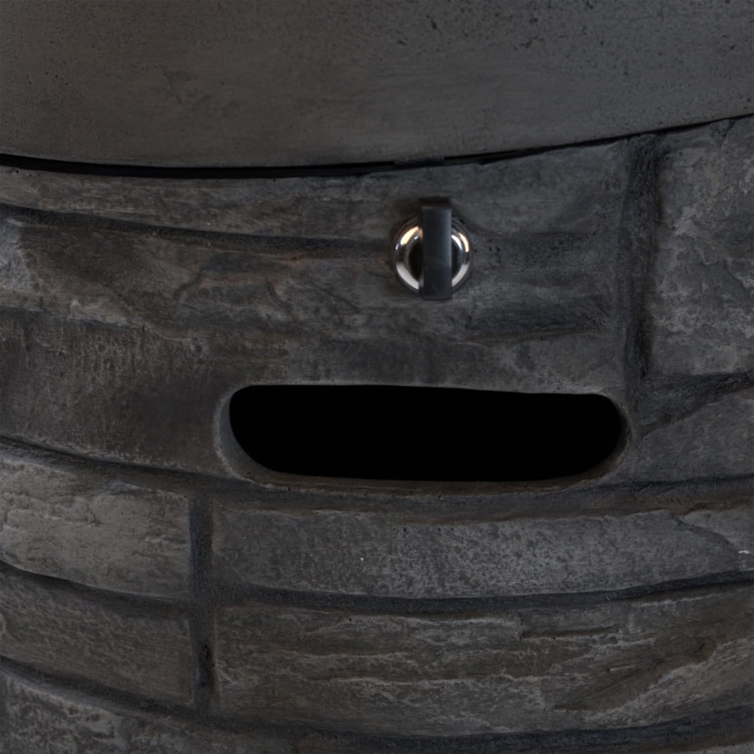 32000 BTU Round Outdoor Gas Fire Pit with Lava Stones, Rainproof Cover - Magnesium Oxide Cultured Stone Finish - 19.7