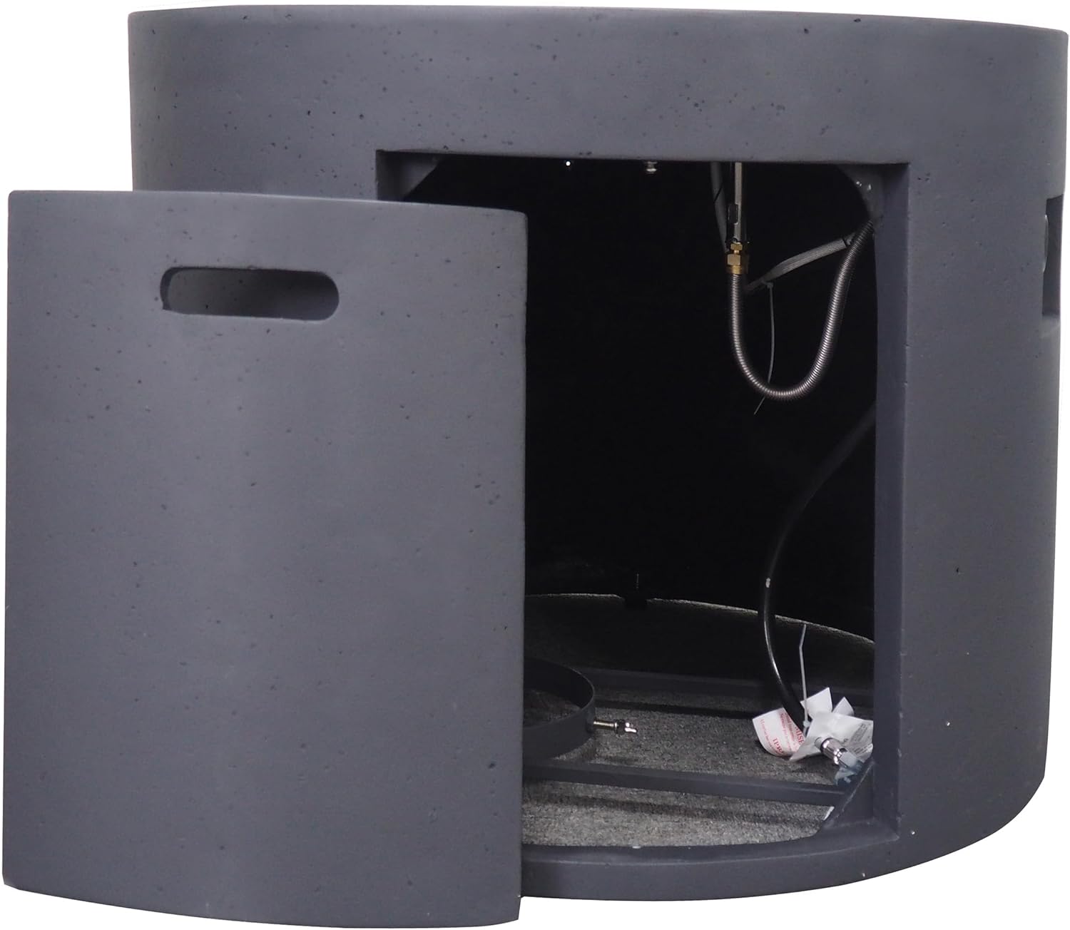 31 Inches Round Dark Grey Fire Pit – 40,000 Btu Outdoor Fire Pit for Patio, Backyard, Camping – Durable Steel Construction with Spark Screen (1 Doors)