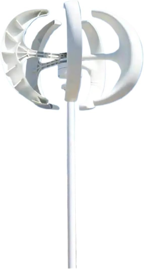Wind Turbine Generator Kit, 8000W Vertical Axis Wind Turbine Generator for Home 8KW 12V 24V 48V Small Low Noise Windmill for Hybrid Solar Wind System(White,24V)