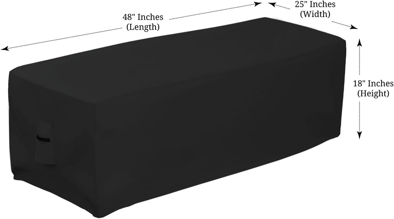 Covers & all Outdoor Rectangular Fire Pit Cover, Rectangle Heavy Duty18 Oz Waterproof UV & Weather Resistant, for Patio Lawn Garden Outside, Air Vents & Drawstrings (48