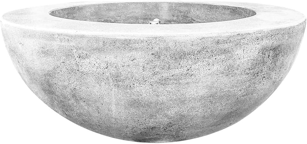 Prism Hardscapes Moderno 5 Concrete Gas Fire Pit (PH-426-5LP), Propane, Ultra White, 36-Inch