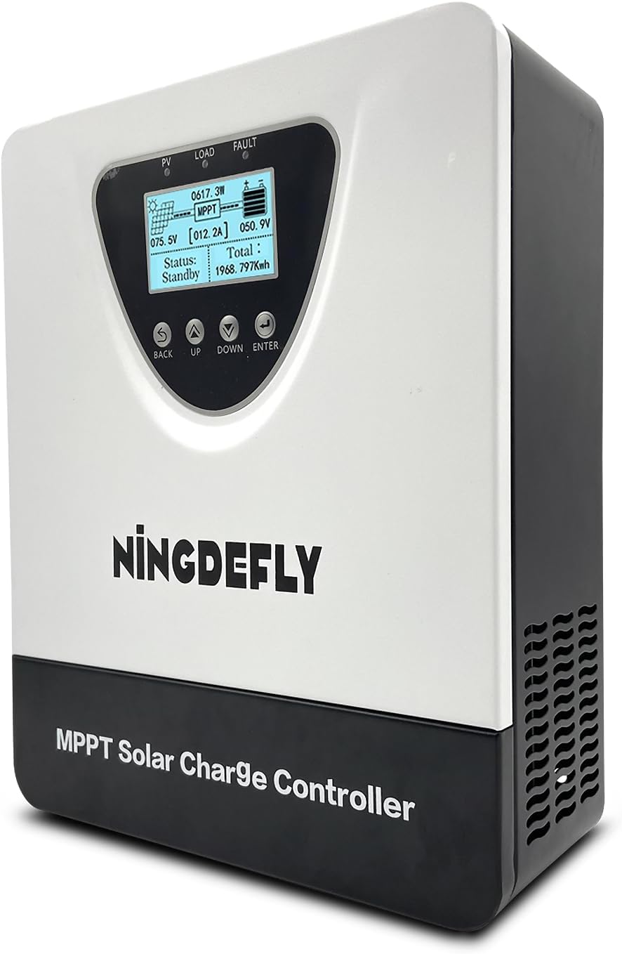 100Amp 96V MPPT Solar Charge Controller 12V 24V 36V 48V 96V DC Input Solar Charge Controller Auto Parameter Adjustable LCD Display for Lead-Acid/Gel/Lithium Batteries