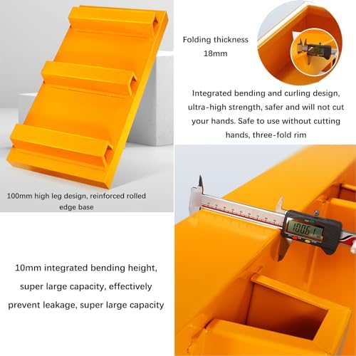 Oil Drum Tray,Lightweight Spill Platform with Drain, Metal Firm Containment Pallet with Wheel, Industrial Warehouses Factory Garage Leakproof Tray, Washing Machine Oil Drums Storage Stack(1