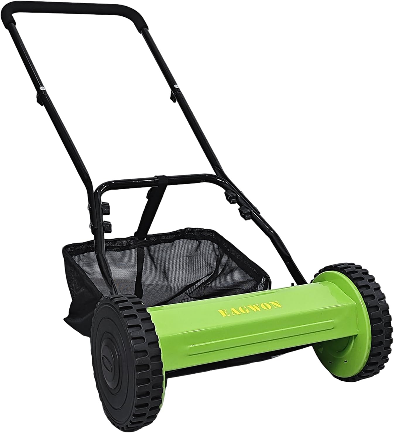 Push Lawn Mower, 16-Inch 5-Blade Walk-Behind Manual Push Reel Lawn Mower - Cordless, Adjustable Height for Effortless Yard & Garden Grass Cutting