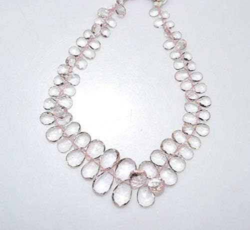 13 inch natural beads strand of 4x6-8x12mm faceted pear pink aquamarine gemstone briolletes beads for DIY jewelry - necklace, bracelet, earring, ring.