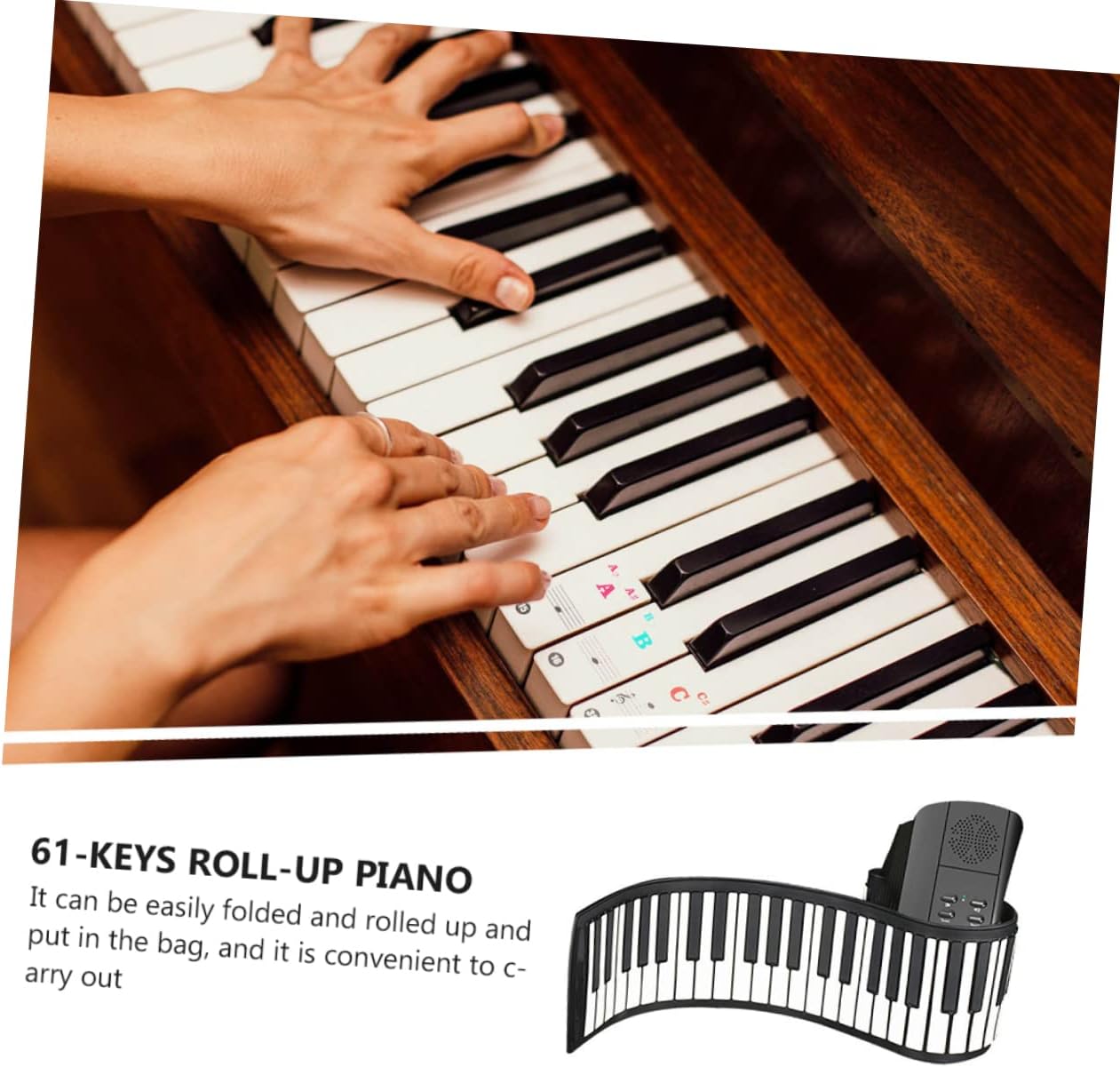 Portable Keys Hand Roll Piano Flexible Electronic Keyboard for Beginners and Travel-friendly Ages High-fidelity Stereo Sound