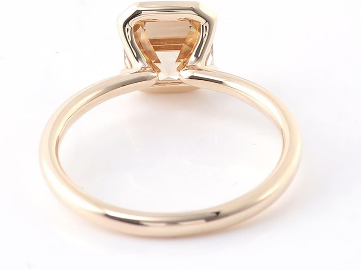 Moissanite Eternity Ring, Wedding Bands Womens Solitaire Ring 9/14/18K Yellow Gold Gift for Wife