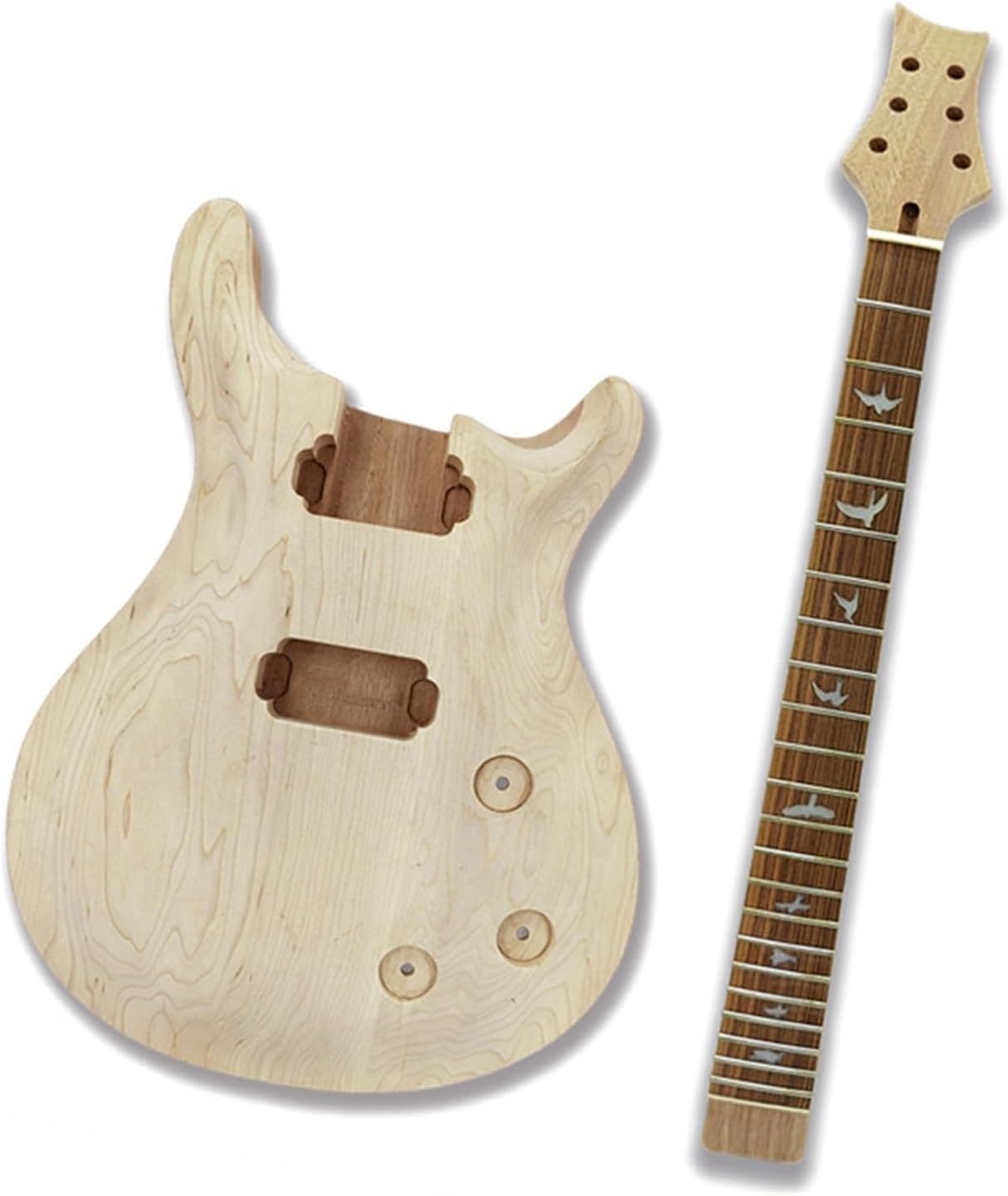 Replacement Guitar Neck Single-crank Electric Guitar Assembly DIY 6-string Full Set Electric Guitar 22-fret Student Instrument Guitar Modification