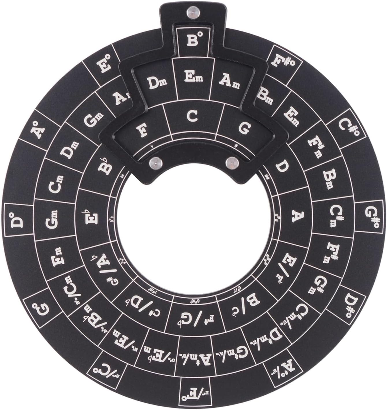 Wooden Melody Chord Tool (Round Music Theory Wheel for Notes, Chords & Key Signatures)
