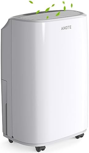2500 Sq.Ft Dehumidifier for Home Basement, ANDTE 34 Pints Dehumidifier with Drain Hose with Smart Humidity Control, 3 Operation Modes, Powerful Moisture Removal for Large Room, RV, Bathroom, Bedroom