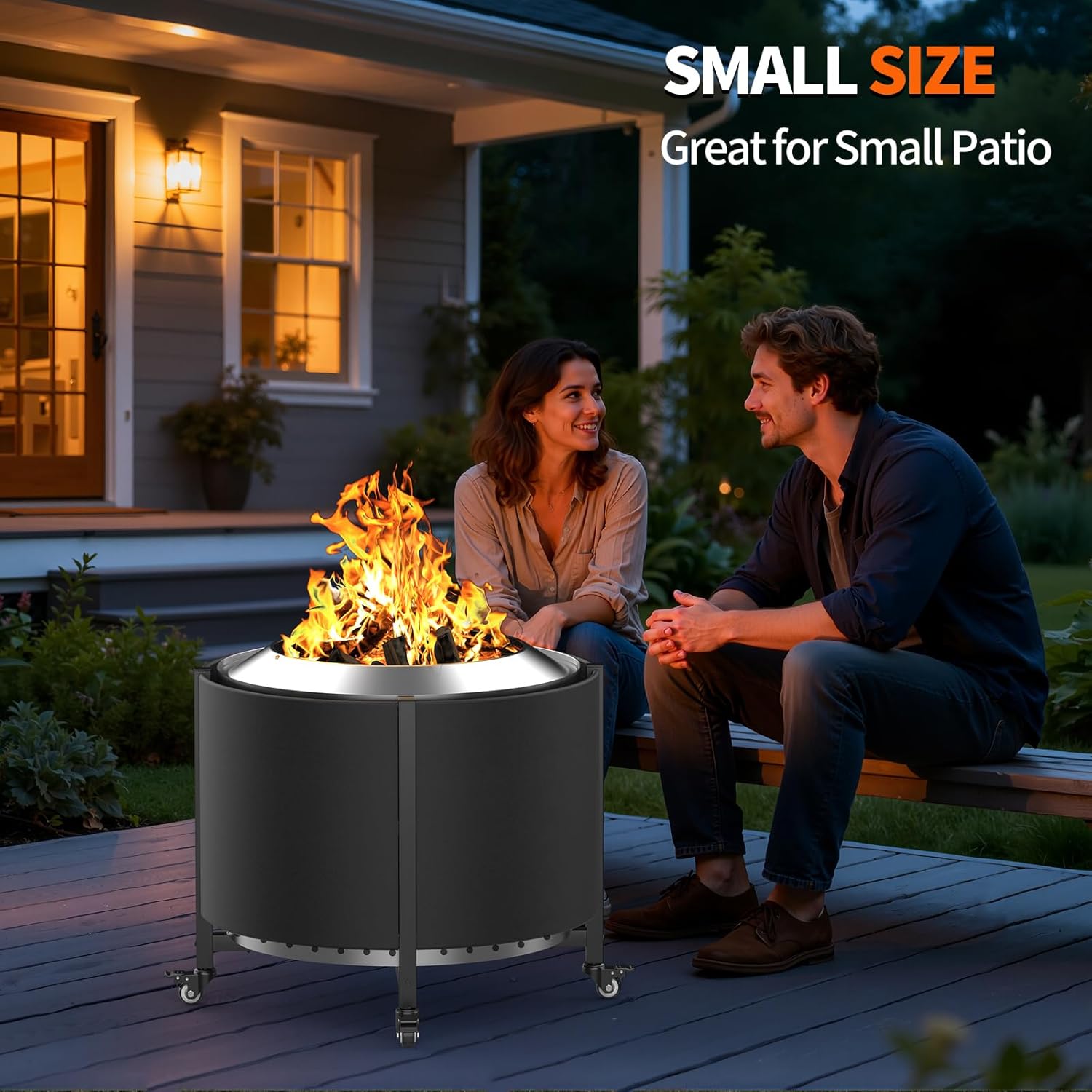 Riian Fire Pit Surround Tabletop for Solo Stove Bonfire,Wood Burning Fire Pit Surround Table for Outdoor,Small Patio, FirePit Accessories for Solo Stove Bonfire