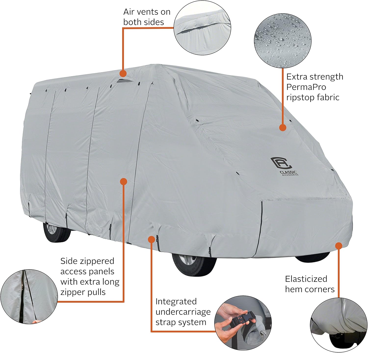 Classic Accessories Over Drive PermaPRO Class B RV Cover, Fits 23'-25' RVs