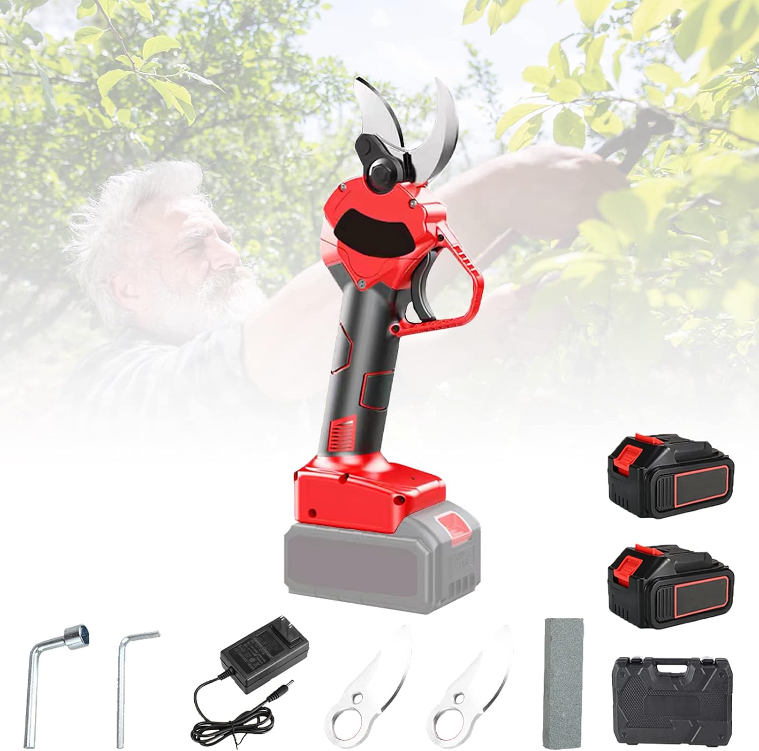 Handheld Cordless Electric Pruning Shears, Electric Trimmers with Brushless Motor, Pruning Shears,40mm/1.57Inch Cutting Diameter， Suitable for Orchards and Yards