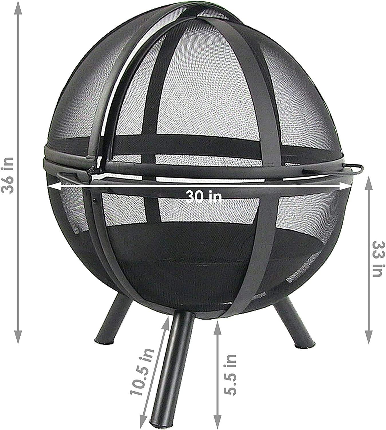 Garden Fire Pit Grill Bowl Grill Barbecue Rack Fire Pit, Multifunctional Fire Pit Outdoor 30 Inch Round Wood Burning Backyard and Patio Firepi for Camping Picnic Garden,Outdoor Fire Pits