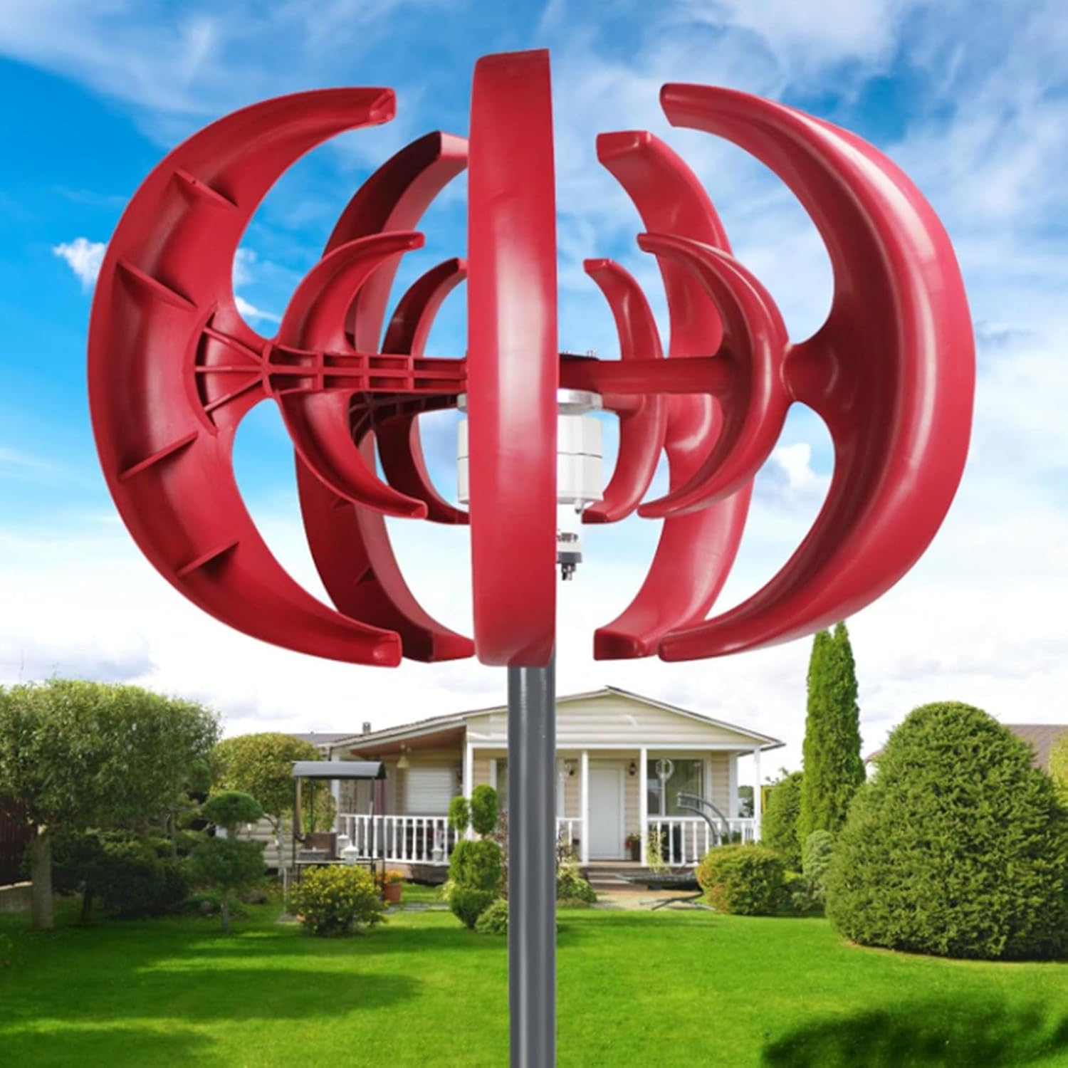 5000W Wind Turbine 5 Blades Magnetic Levitation Wind Turbine Generator Power Generation Equipment for Boats, Patios, Cabins or Mobile Homes Charging (48V)