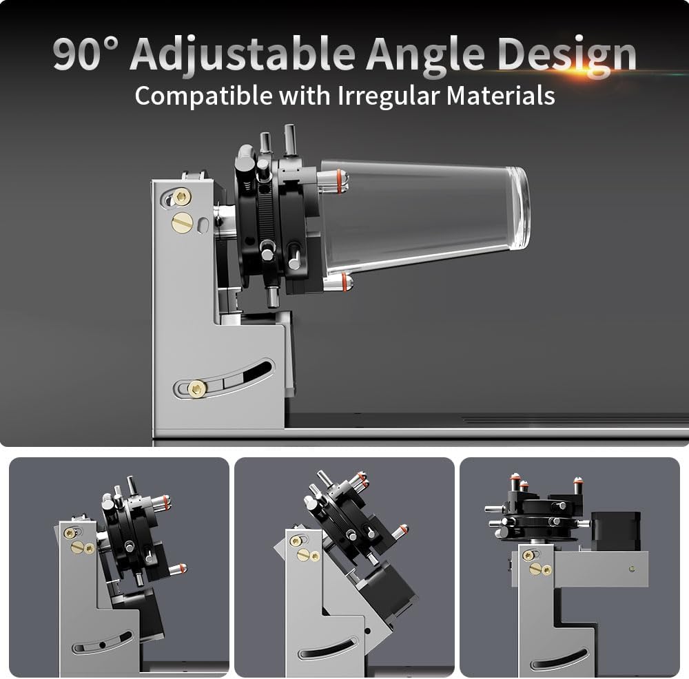 NEJE R6 Individual A-Axis 9-in-1 Rotary New Micron-Level Rotary Attachment for Laser Engravers, Quick Operation Chuck Roller Rotary Laser Engraver Engraving Accessories