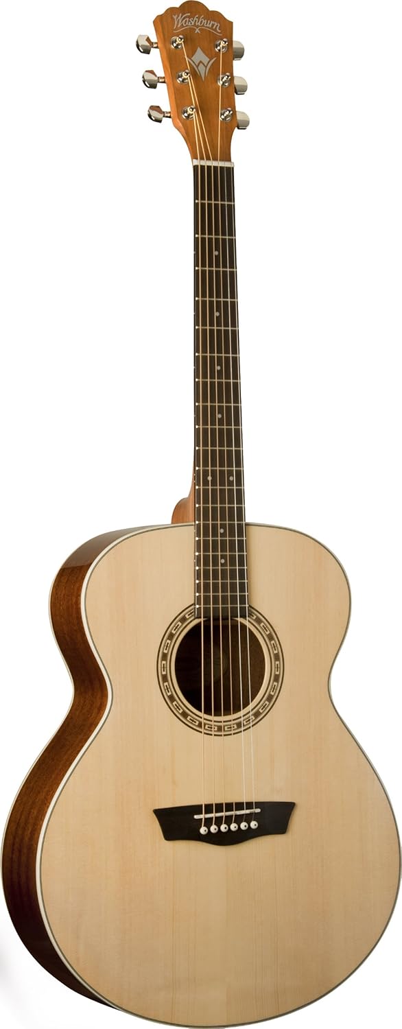 Washburn Harvest Series WG7S Acoustic Guitar, Natural Gloss