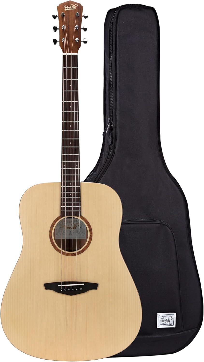 V1-D Acoustic Guitar Solid Top Dreadnaught Acoustic Guitar Mahogany Back and Sides with Gig Bag