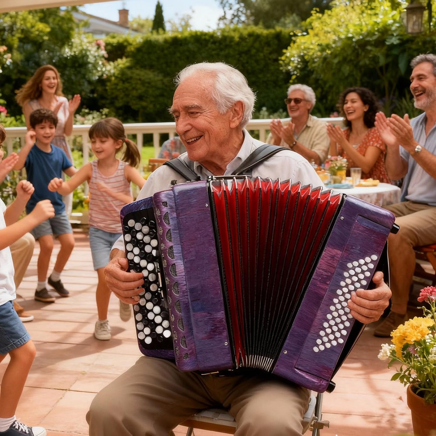 Bass Accordion, 62 Key 60 Button F B E Tuning Chromatic Accordion with Thicker Cases and Shoulder Strap Musical Instruments for Beginners Professional