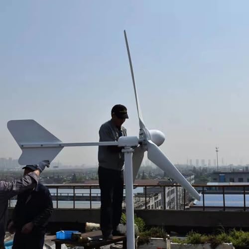 4KW Wind Turbine Generator Set for Home, Marine & Street Lights - 48V/96V/120V/220V Grid-Connected System + Free Solar Garden Light (Color: 220V)