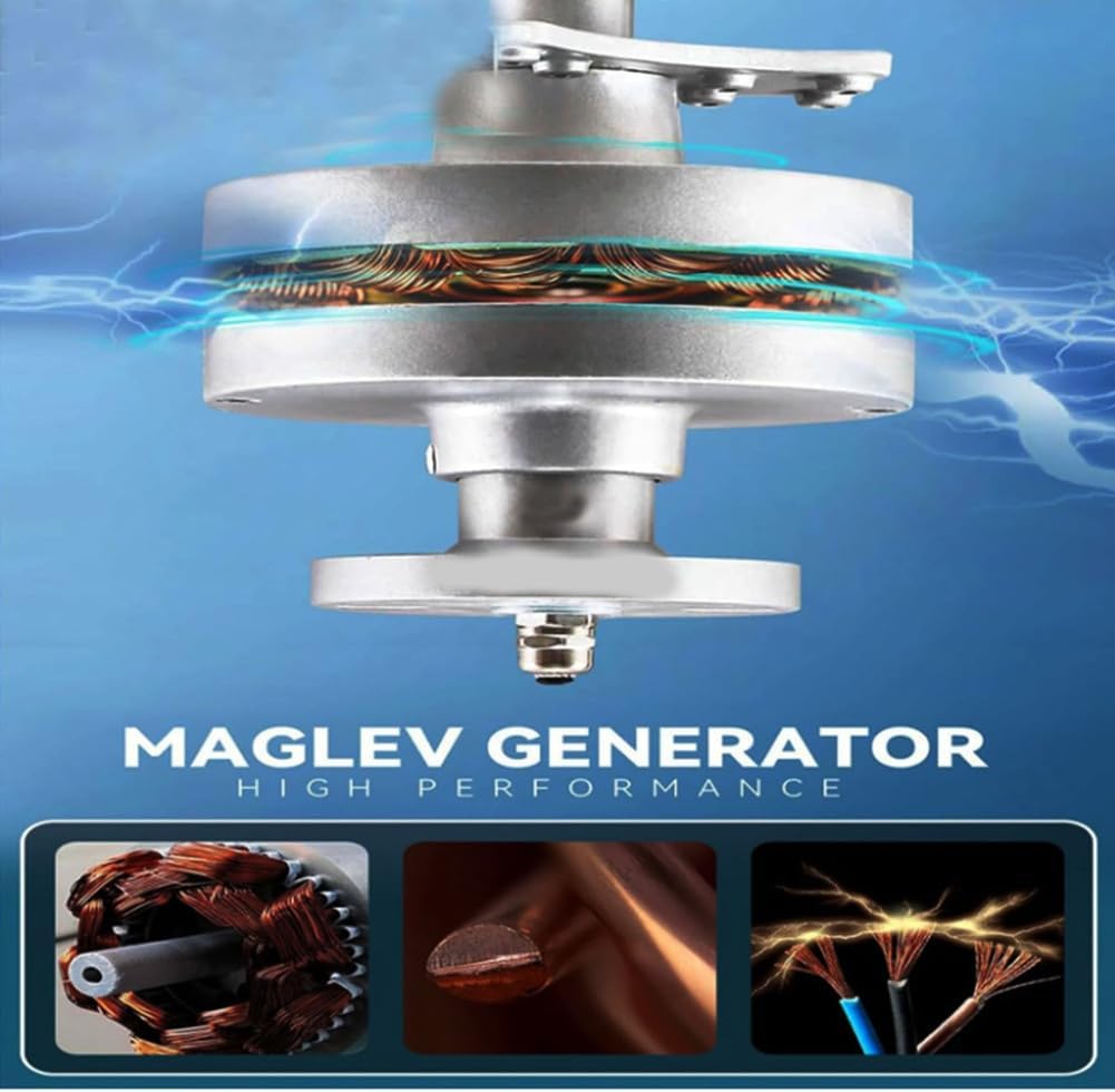 12V-220V Magnetic Levitation Vertical Axis Electric Power Generator,8000W Wind Turbine Vertical Axis Permanent Maglev Generator for Home, Outdoor(with Controller)