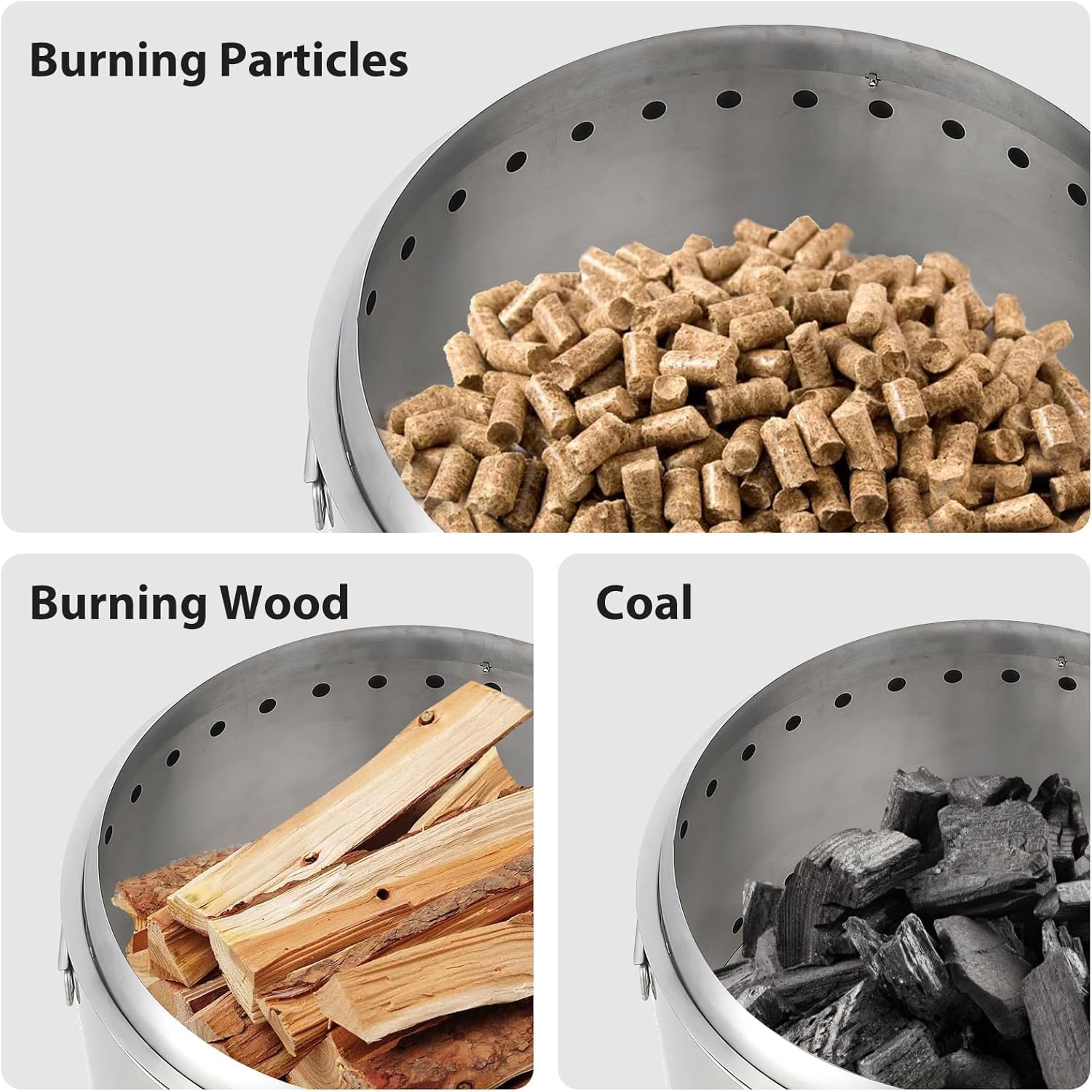 GAOMON Stove Bonfire 2.0, 16.5 Inch Smokeless Firepit, 360° Airflow & Removable Ash Pan, Stainless Steel Wood Burning Fireplace, Portable Outdoor Fire Pit, for 3-5 People, 17 lbs