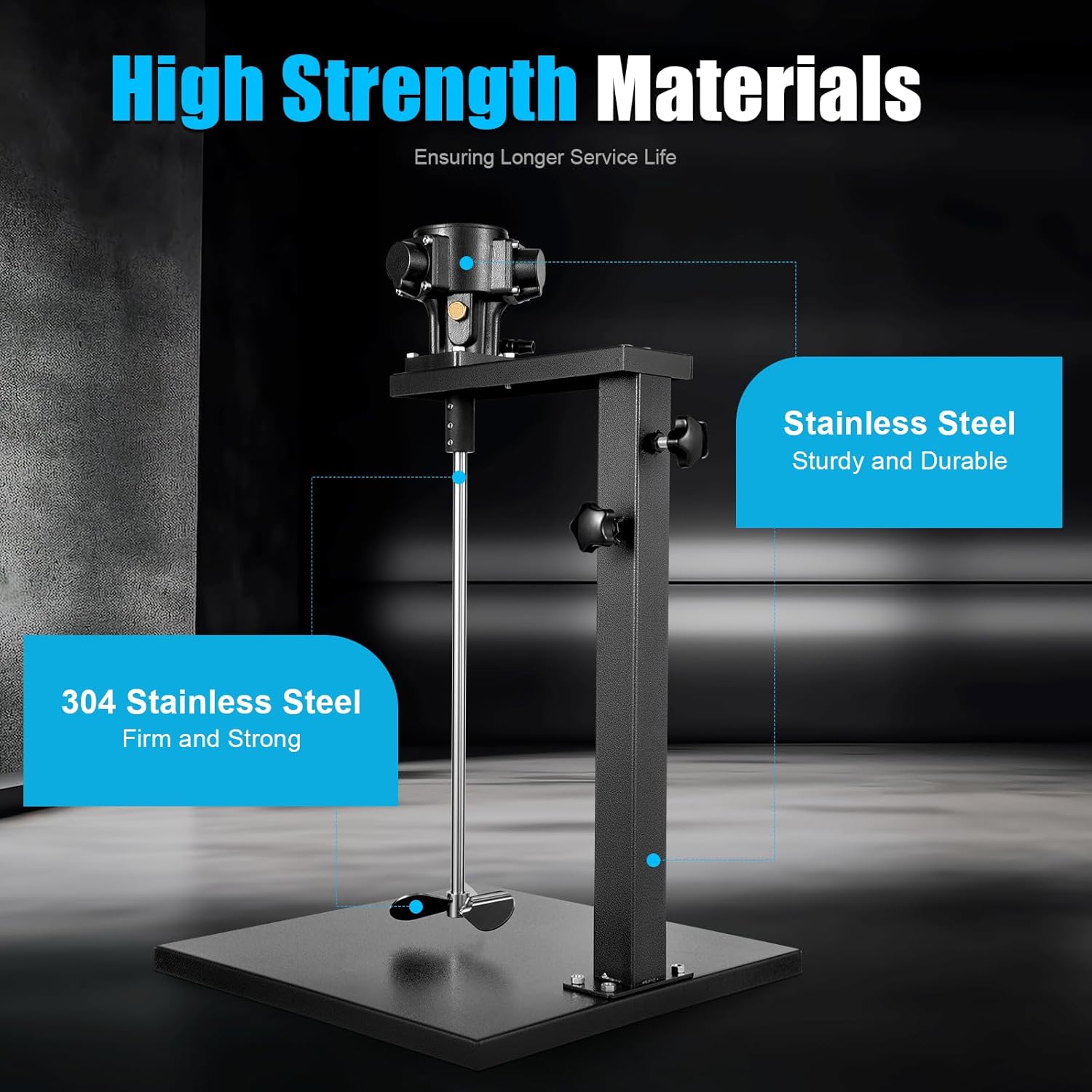 Pneumatic Paint Mixer Machine, Automatic 5 Gallon Paint Mixer Stirring Tool, 1/4HP Air Agitator Blender Stirrer, Lifting Platform Paint Coating Mixer, Stainless Steel Stirring Machine