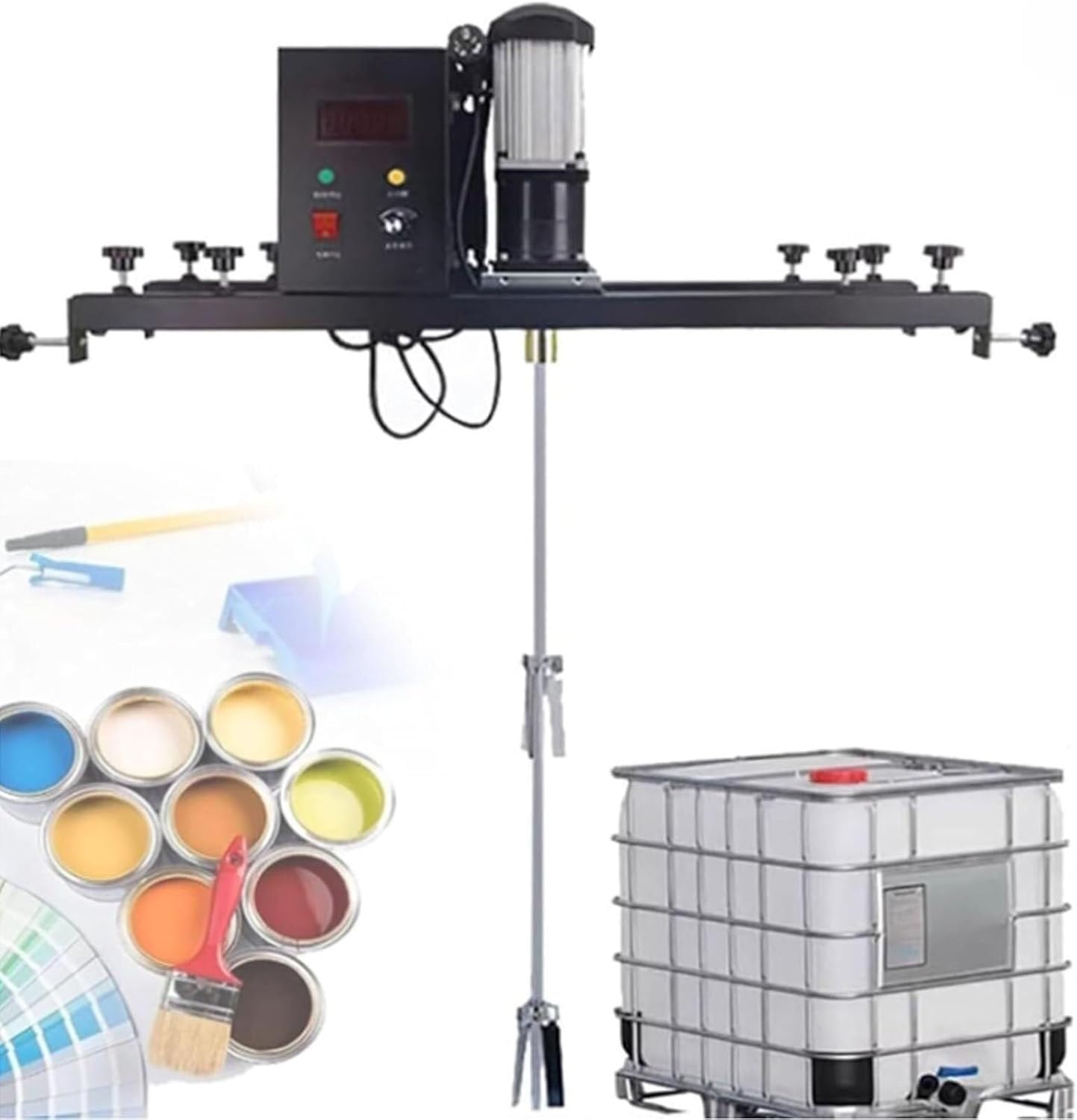 IBC Air Agitator, Electric Tank Mixer Machine, Speed: 0-3000RPM, Stirring Capacity: 1000L, Adjustable Size, for Paint Coating Materials Viscous Liquid Ink Dissolver(