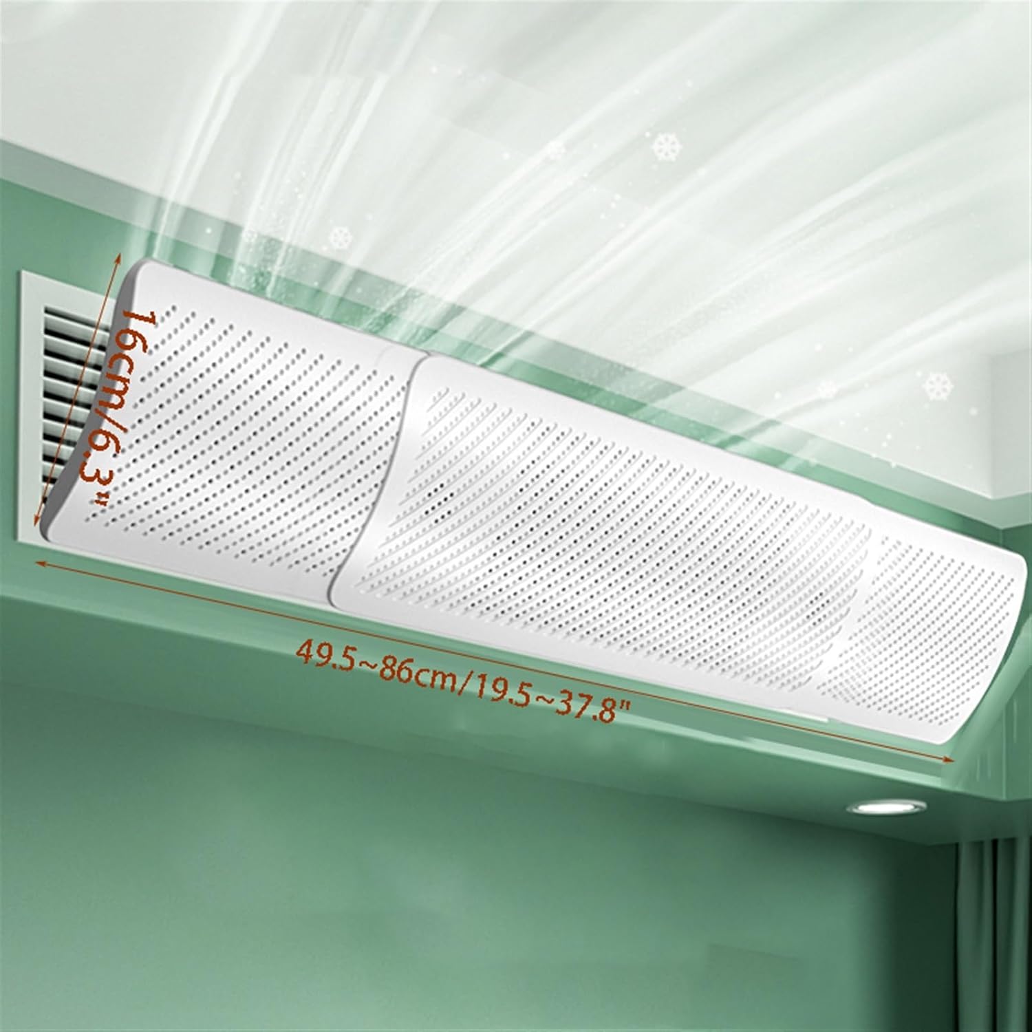 Air conditioning deflector 4 PCS Side Outlet Central AC Air Flow Deflector, Adjustable Air Conditioner Deflector, Air Wing Baffle Wind Direction Windshield for Home Hotel Office