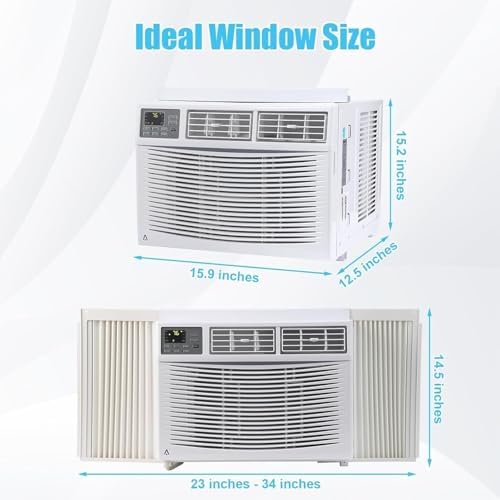Window Air Conditioner, 12,000 BTU Capacity Covers 550 Sq Ft, Smart Home Compatible with Remote Control and with Wi-Fi Connectivity, Quick Install Window Unit for Bedrooms & Living Spaces