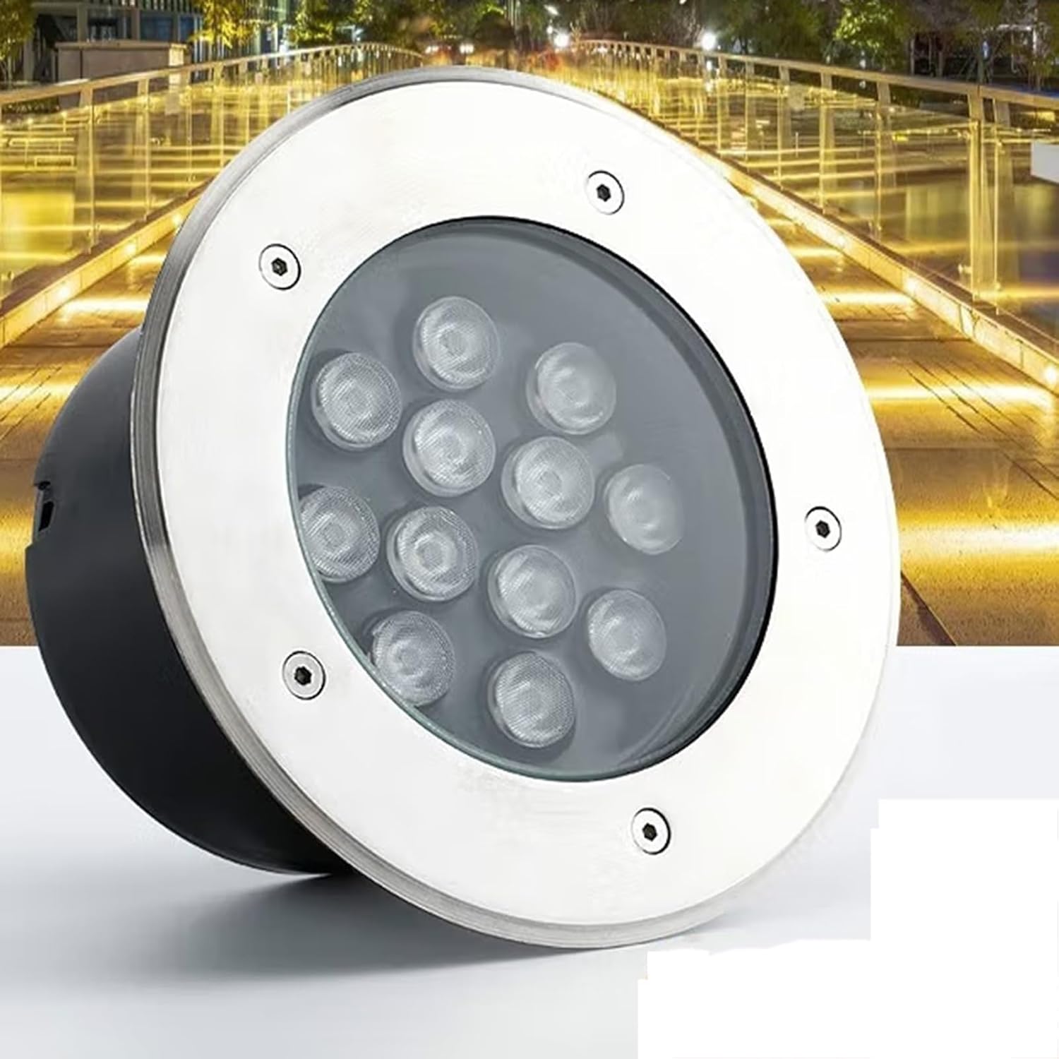 Underground Light LED - LED Beam Spotlight, 24V Outdoor Recessed Ground Light, IP66 Waterproof Buried Lights, for Pathway Deck Step Garden Landscape Lighting(Blue,36W)