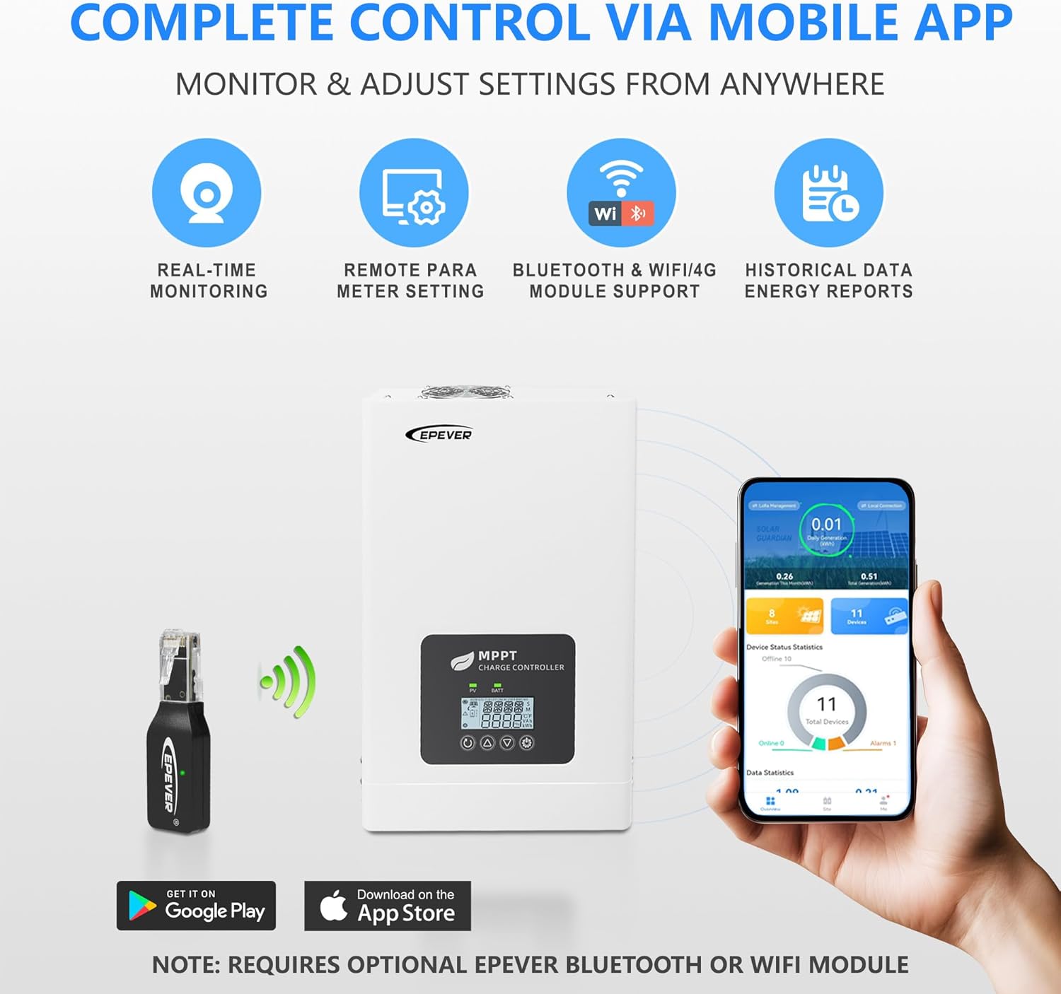 Epever 80A Mppt Solar Charge Controller TEP Series 12v/24v/48v Battery System Max PV 150V Works with Lifepo4 Batteries