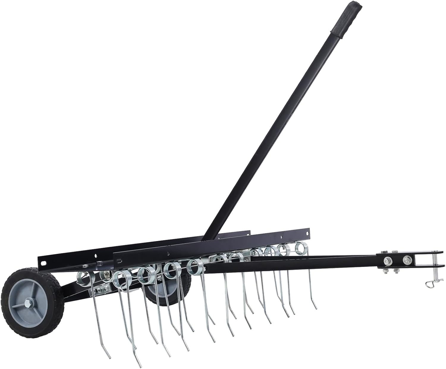 40Inch Tow Behind Dethatcher, with 20 Spring Steel Tines,Lawn Sweeper Garden Grass Tractor Rake Removes Thatch from Large Lawns, Riding Lawn Mower Attachments for Outdoor Yard Tools Lawn Care