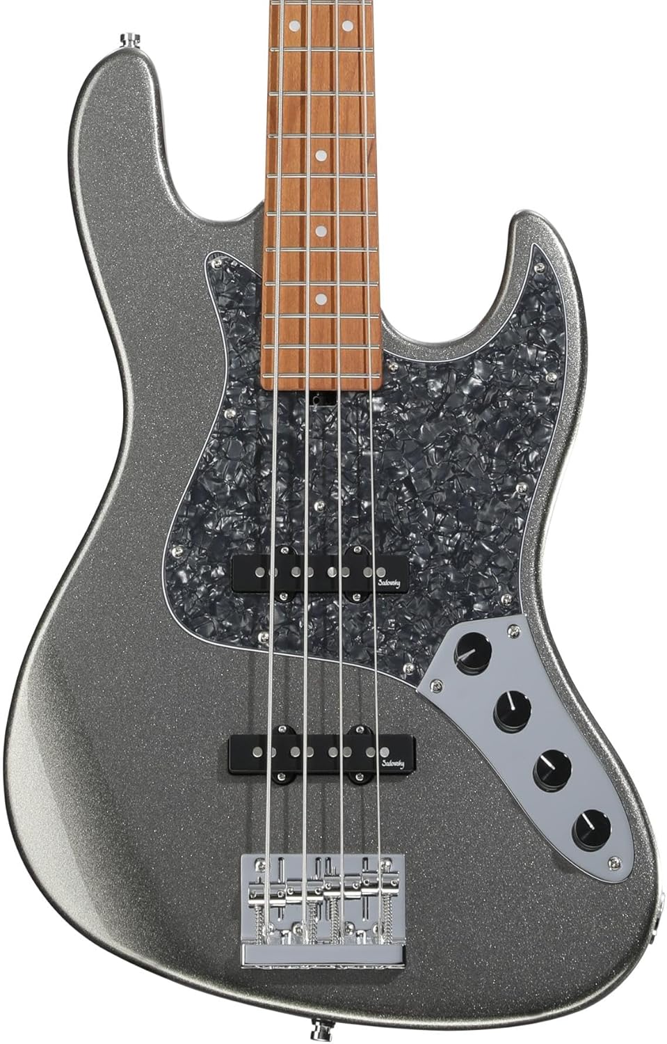 Sadowsky MetroExpress Vintage JJ Bass Guitar - Solid Silver Metallic, Maple Fingerboard