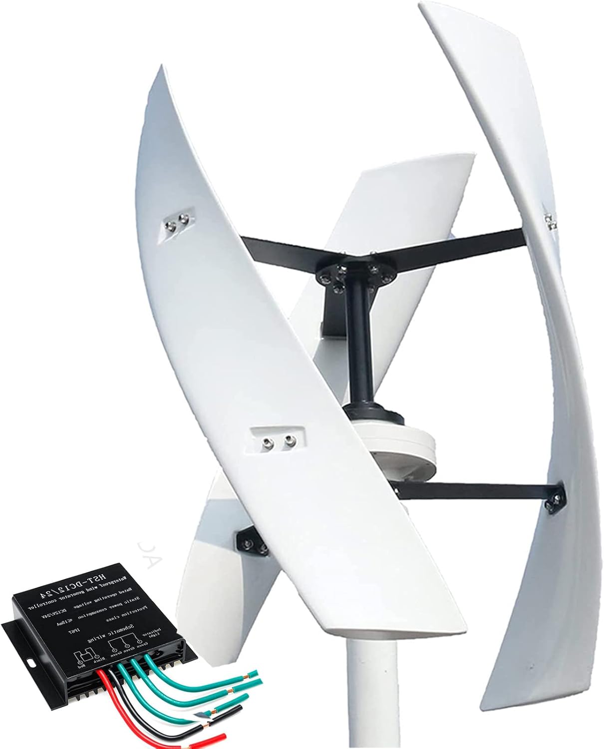 9000W Vertical Axis Wind Turbine Generator, Low Noise Low Start Wind Speed 12V 24V 48V Windmill Off Grid System with MPPT Charger