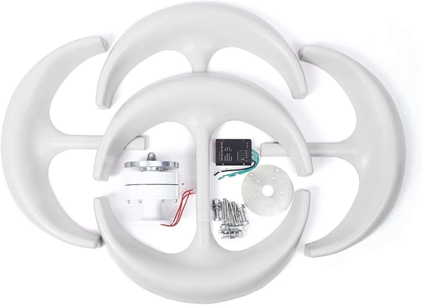 Wind Turbine Generator, 400W 12V/24V Wind Turbine Generator 5-Blade Lantern Vertical Axis Home Windmill Yacht Farm Wind Power Turbine with Controller,Generator Motor(White,24V)