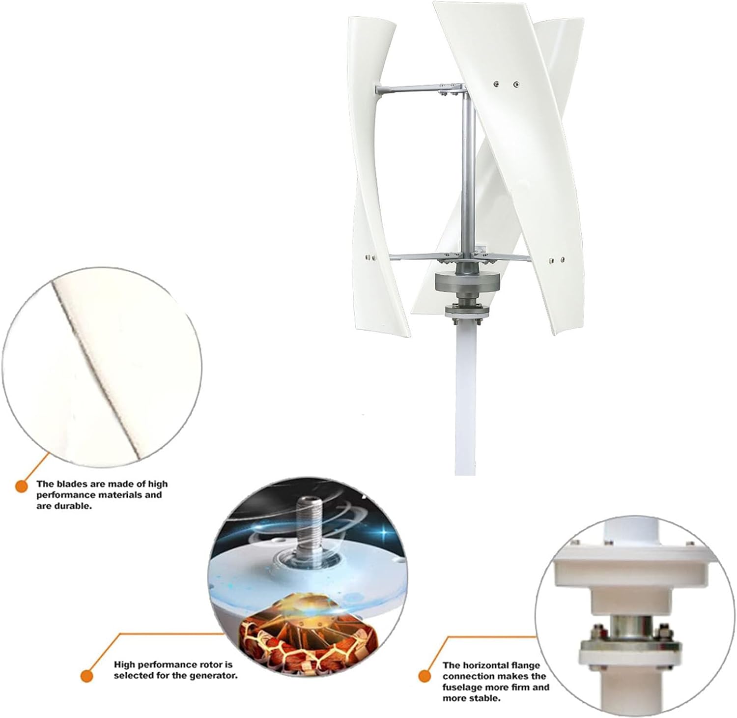 400W 12V 24V 3 Blade Low Wind Speed Start Wind Generator,Energy Generator W/Controller Applicable to Wind and Solar Power Generation Systems